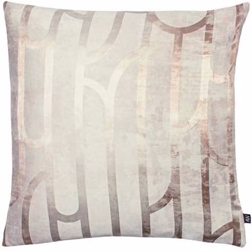 Ashley Wilde Meyer Modernist Inspired Foil Printed Velvet Cushion in Pink, W/D/H: 50 x 50 x 50 cm
