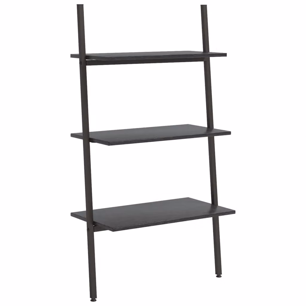 Berkfield Home 3-Tier Black Metal Leaning Ladder Shelf, W/D/H: 64 x 34 x 116 cm – 2