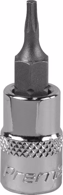 Loops T8 TRX Star Socket Bit 1/4 inch Square Drive Silver S2 Steel with Knurled Grip
