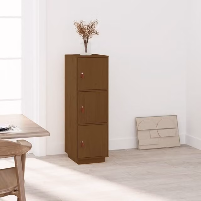 Berkfield Home Rustic Highboard in Honey Brown Solid Pine, W/D/H: 34 x 40 x 108.5 cm