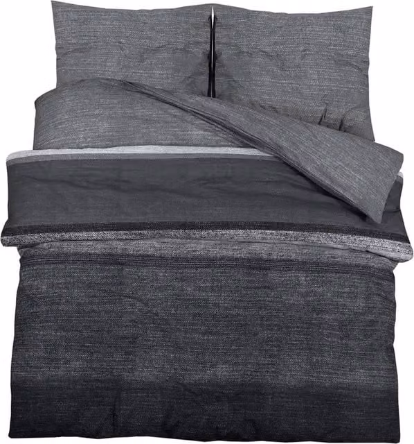 Berkfield Home Cotton Duvet Cover and Pillowcase Set in Grey, 200 x 200 cm – 1