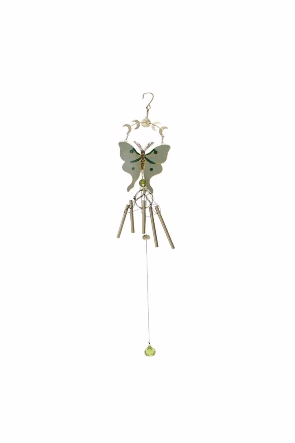 KDMD Moonphase Moth Metal Garden Wind Chime in Green – 2