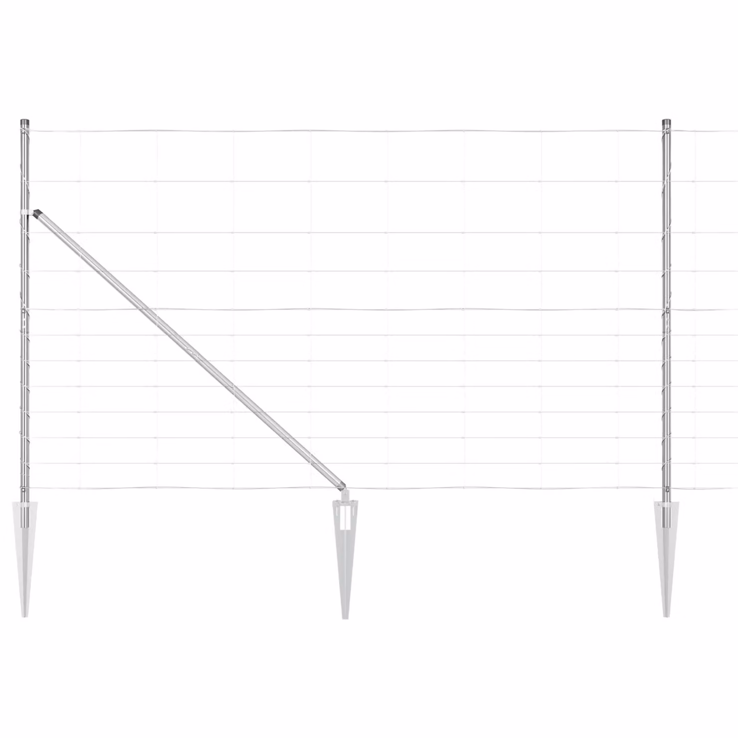 Berkfield Home Field Fence in Silver Galvanised Steel, H: 140 cm, W: 25 m – 2