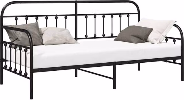 Berkfield Home Modern Daybed Frame in Black Metal, W/D/H: 90 x 200 cm – 1