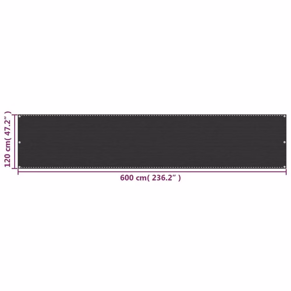 Berkfield Home Semi-Transparent Balcony Screen, Anthracite and Black, W: 120 cm, H: 600 cm – 4