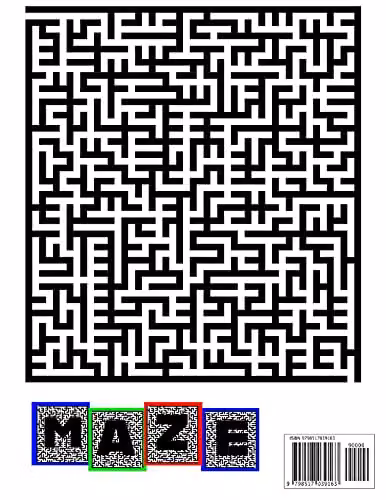 Maze Puzzle Book with 80 Large Mazes for Adults, Multicolour Paper Edition – 2