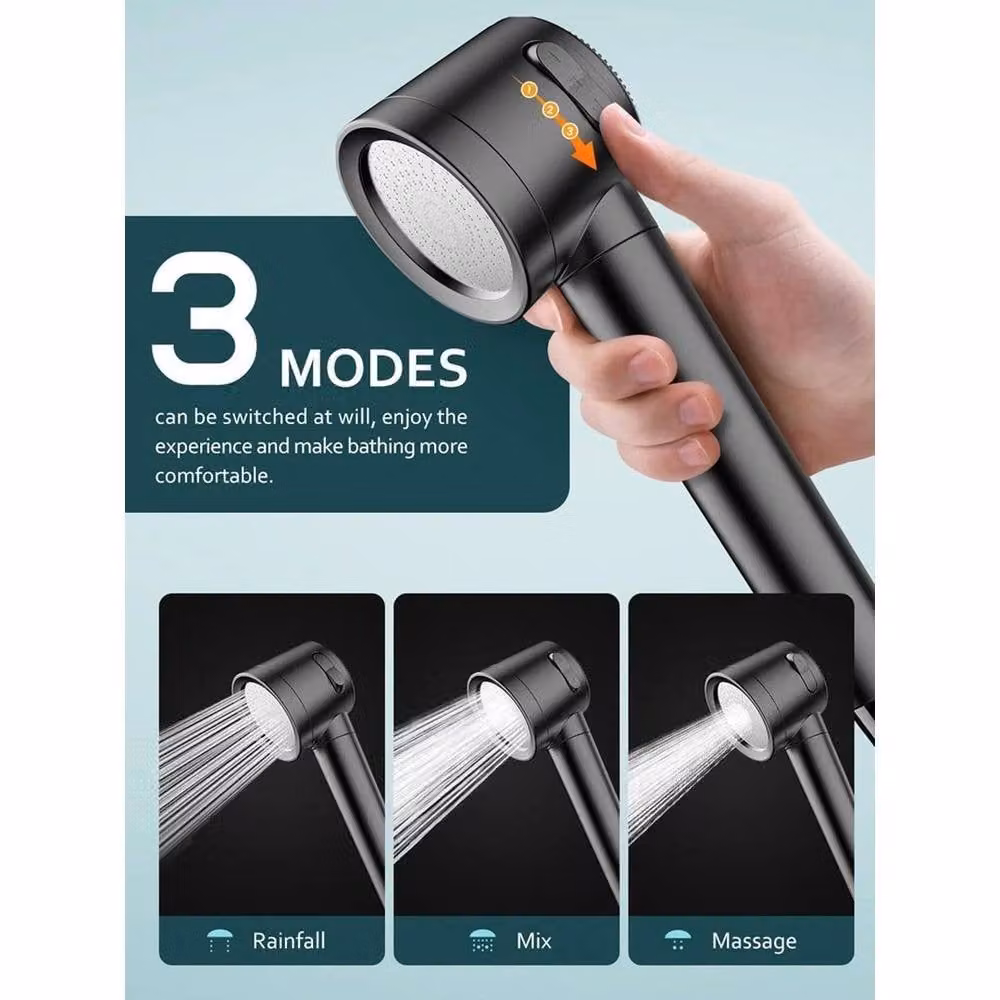 KORVIXA Ionic High and Low Pressure Water Saving Shower Head in Grey – 2