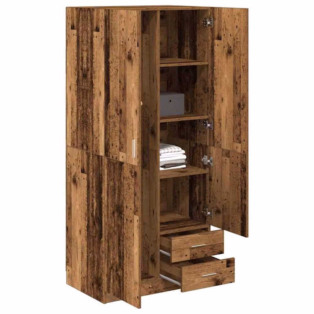 Berkfield Home Old Wood Wardrobe in Brown, W/D/H: 80 x 52 x 180 cm – 3