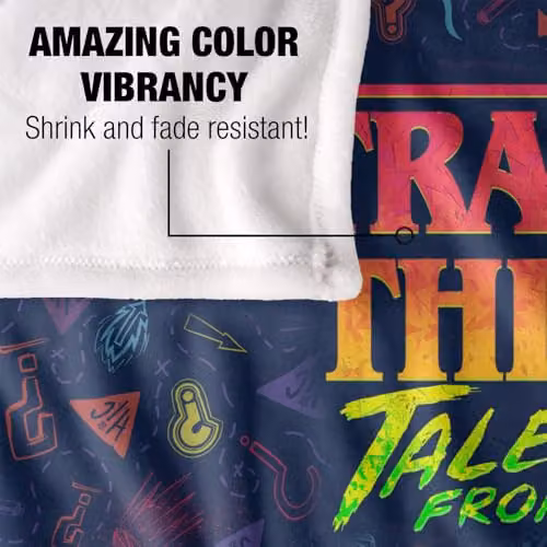 Netflix Stranger Things Tales From 85 Multicolour Fleece Throw Blanket – 4