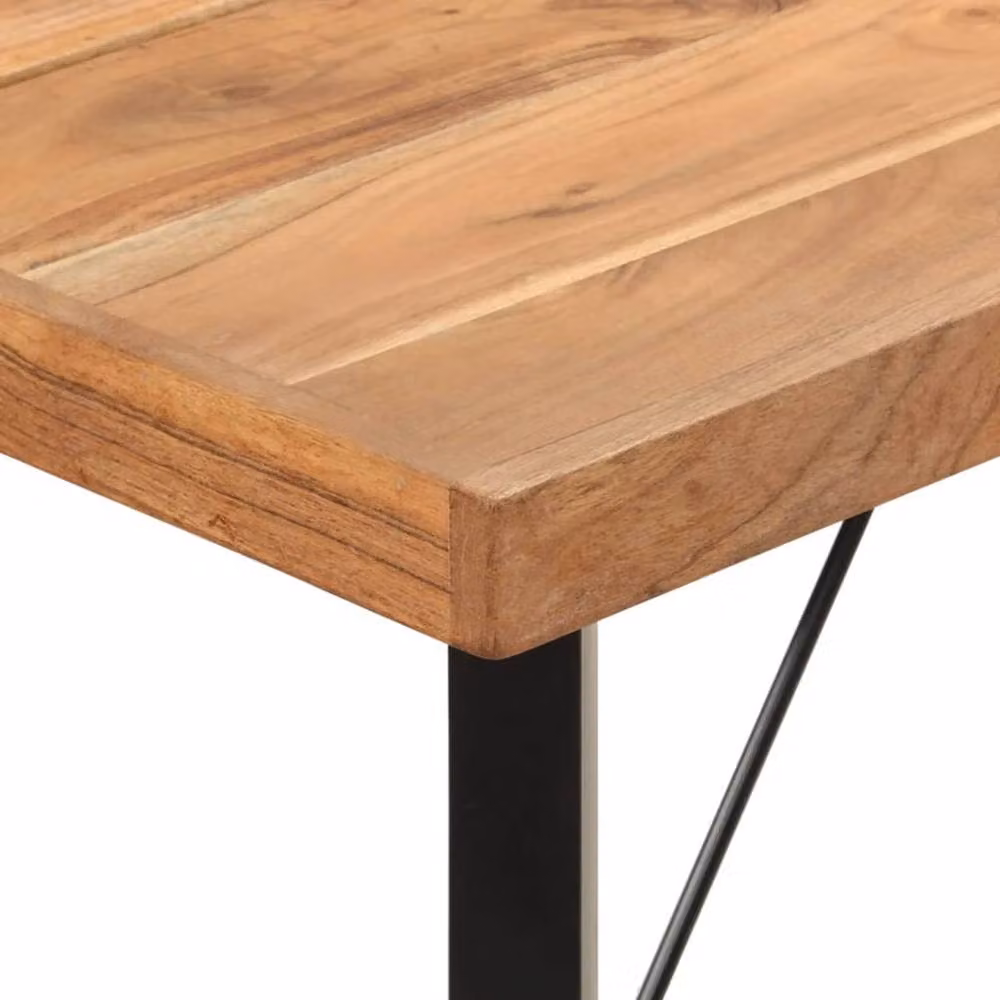 Berkfield Home Industrial Bar Table in Brown Acacia Wood and Iron, W/D/H: 180 x 70 x 107 cm – 4