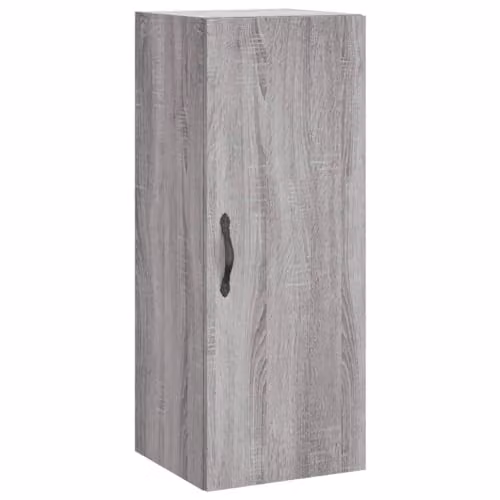 vidaXL Wall Mounted Cabinet in Grey Sonoma, Modern Engineered Wood with Hinged Doors and Internal Shelves, W/D/H: 34.5 x 34.0 x 90.0 cm – 1