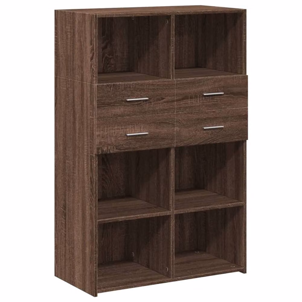 Berkfield Home Modern Highboard in Brown Oak, W: 80 cm, D: 42.5 cm, H: 124 cm – 3