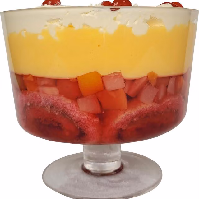 Maison and White Transparent and White Glass Footed Trifle Serving Bowl, 2 l