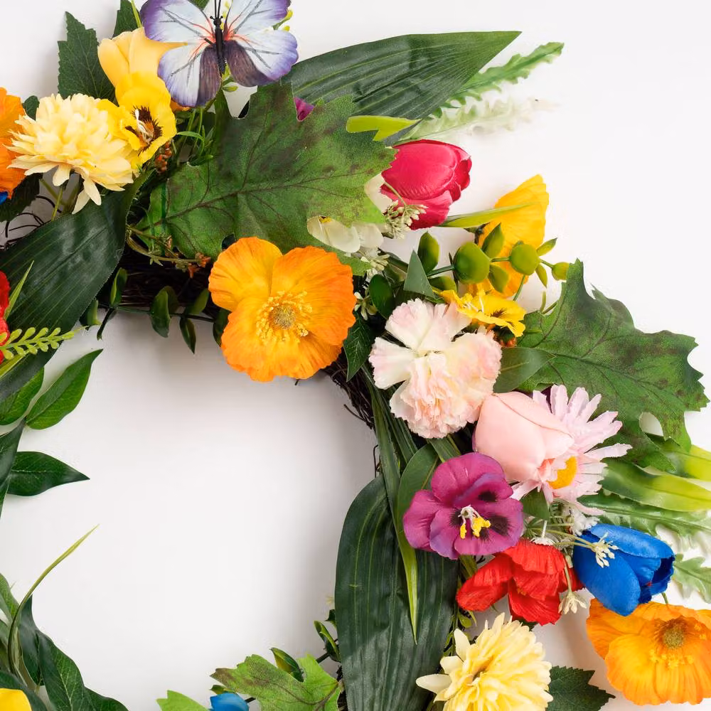 Scottish Everlastings Ltd Multicolour Bright Floral Hanging Wreath, Diameter: 45 cm – 2