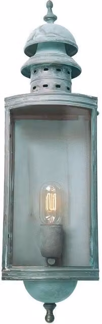Netlighting Downing Street Green Outdoor Wall Lantern Light with Brass Details, IP44, E27 – 1