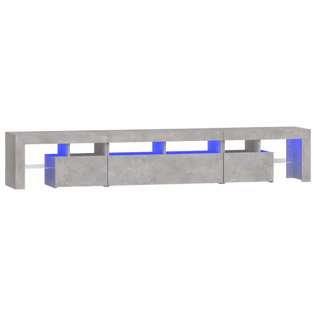 Berkfield Home Modern TV Cabinet with Integrated LED Lights in Concrete Grey, W: 230 cm, D: 36.5 cm, H: 40 cm – 2