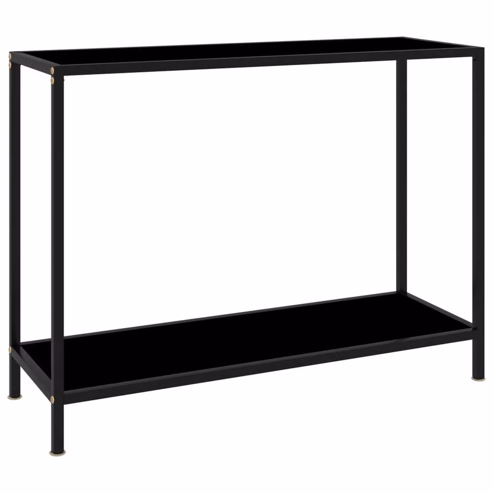 Berkfield Home Modern Black Console Table with Tempered Glass, W/D/H: 100 x 35 x 75 cm – 2