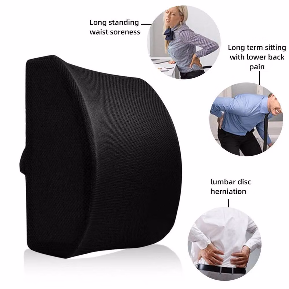 NESTLUNE Memory Foam Back Support Cushion in Black, W: 120 cm, H: 135 cm – 2