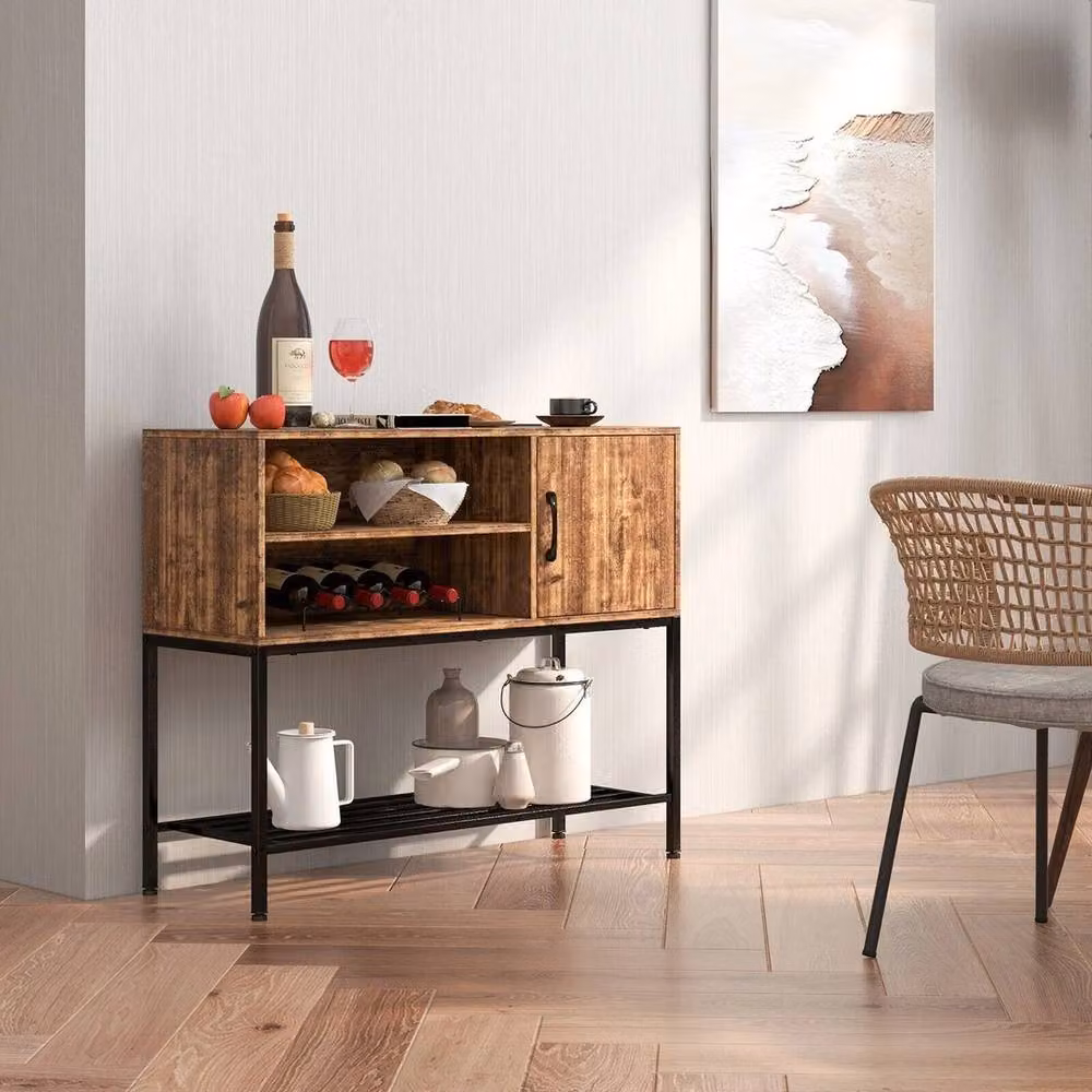 FORGEVIO Industrial Wooden and Metal Console Table in Brown – 3