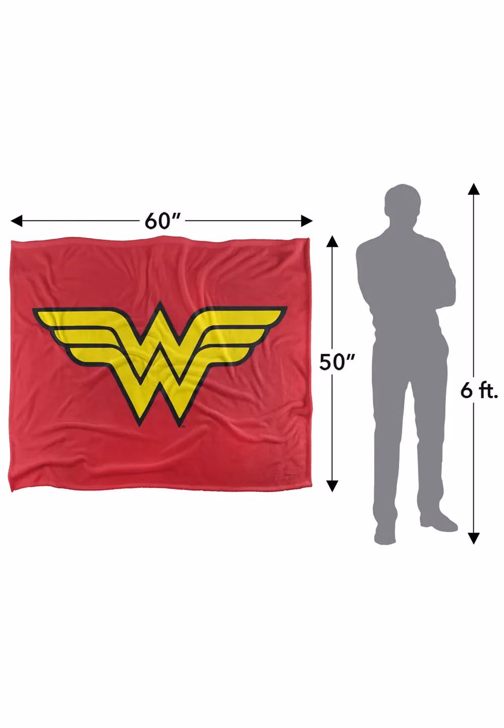 DC Originals Wonder Woman Logo Super Soft Fleece Throw Blanket, White and Multicolour, W/D: 152 x 127 cm – 5
