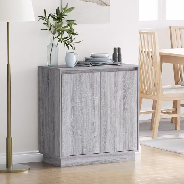 Berkfield Home Modern Sideboard with Integrated LED Lighting in Grey Sonoma, W/D/H: 71 x 34.5 x 75 cm – 1
