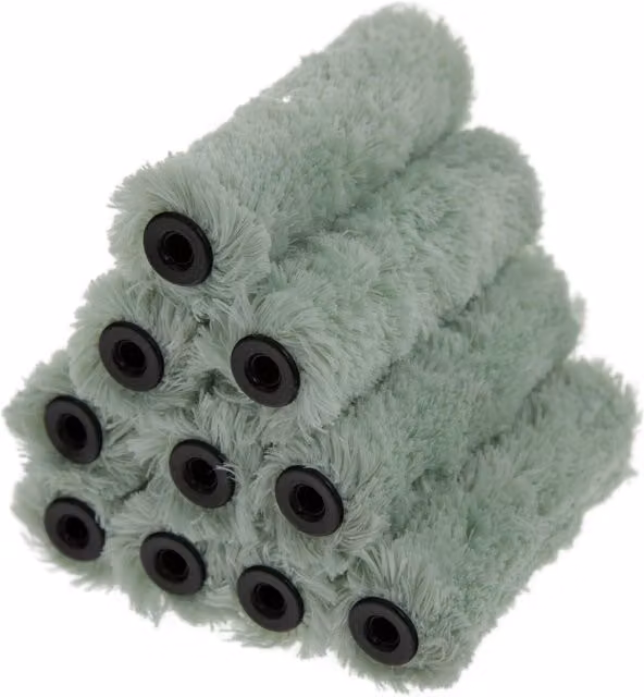 Coral Earthwise Eco-Friendly Recycled Microfibre Mini Roller Sleeves, 10 Piece Pack, 10.16 cm, Green