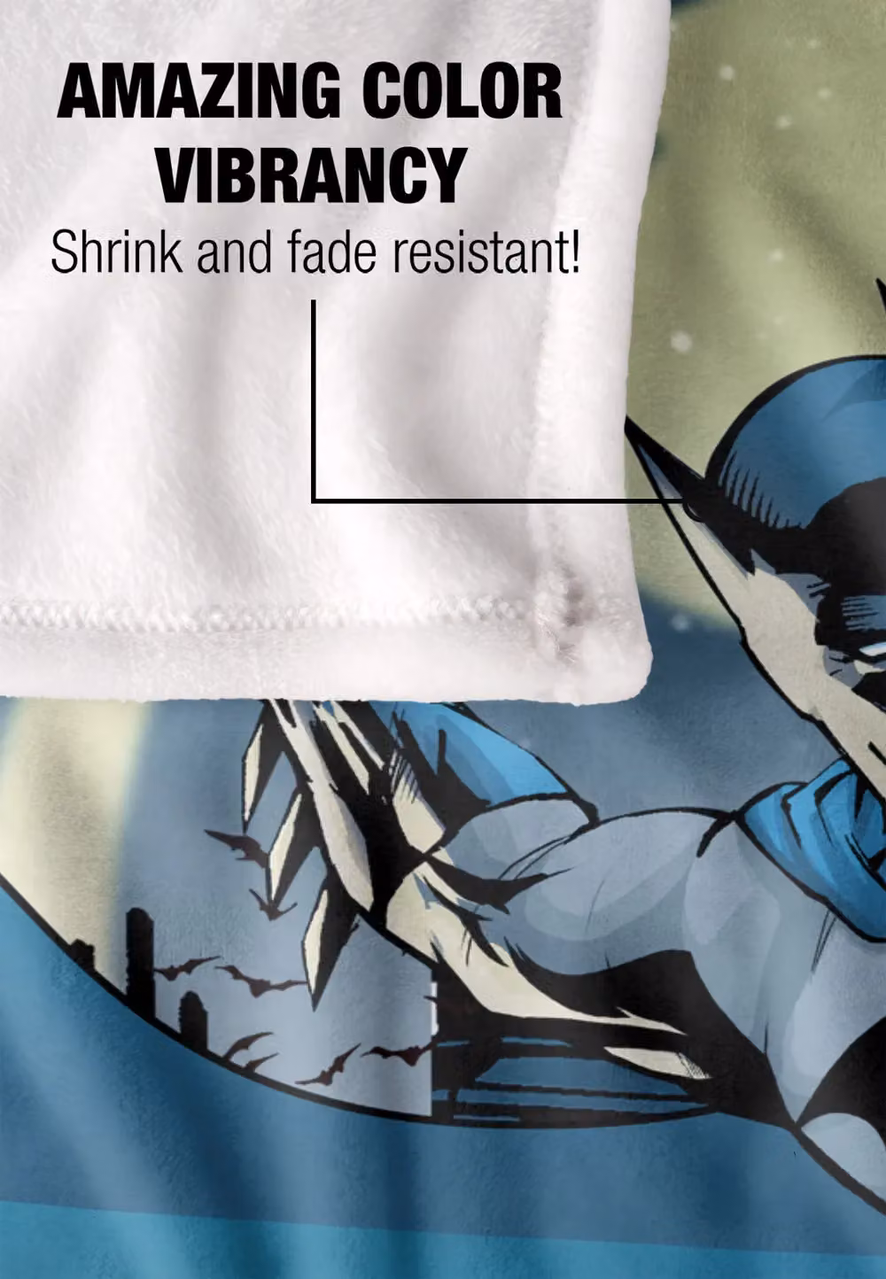 Batman Heed The Call Officially Licensed Silky Touch Super Soft Throw Blanket, White, W: 152 cm, D: 127 cm – 3