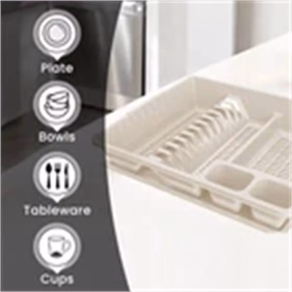 Nordara White Kitchen Sink Dish Drainer with Drip Tray, Width: 100 cm – 4