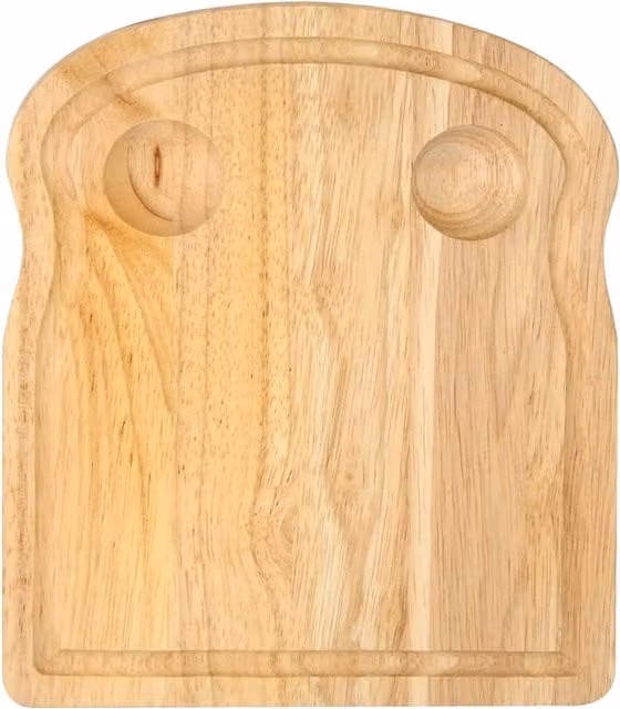 Apollo Rectangular Solid Wood Breakfast Board Serving Tray with Egg and Cheese Holder in Brown and Beige