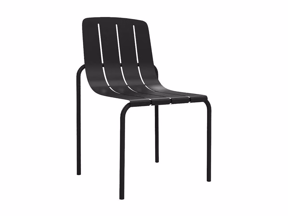Vente-unique BALVORA Set of 2 Stackable Metal Garden Chairs in Black – 3