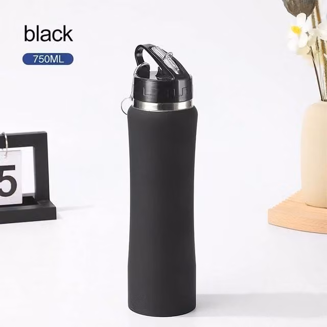 Spetlek Black 750ml Stainless Steel Double-layer Thermal Straw Bottle – 1