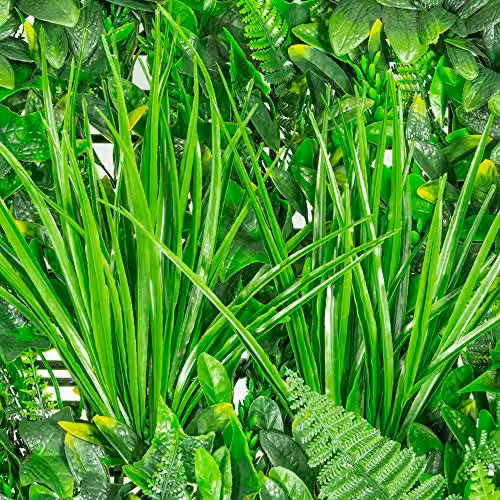 Primrose Pack of 8 Artificial Mixed Green Hedge Panels for Garden Wall or Patio, W/H: 100 x 100 cm – 2