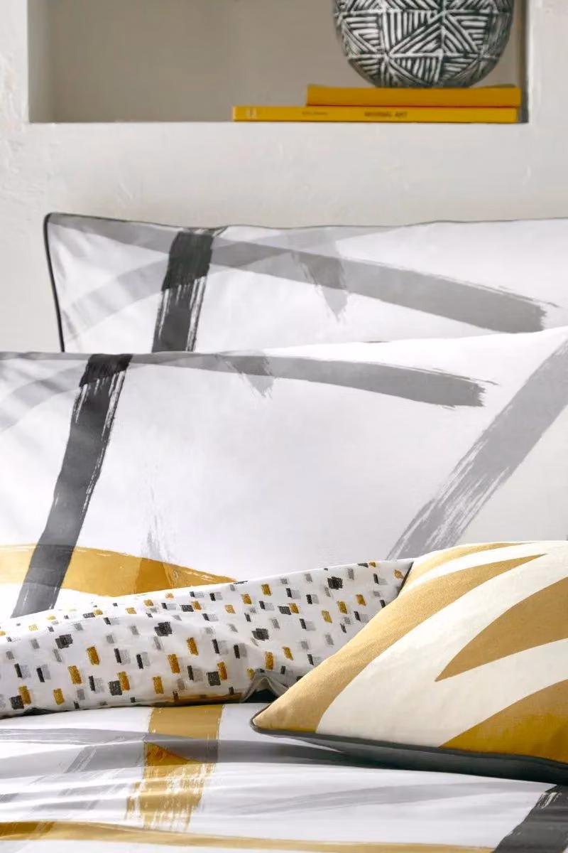 Appletree Leda Reversible Graphic Cotton Duvet Cover Set in Grey and White, W: 180 cm, H: 200 cm – 2