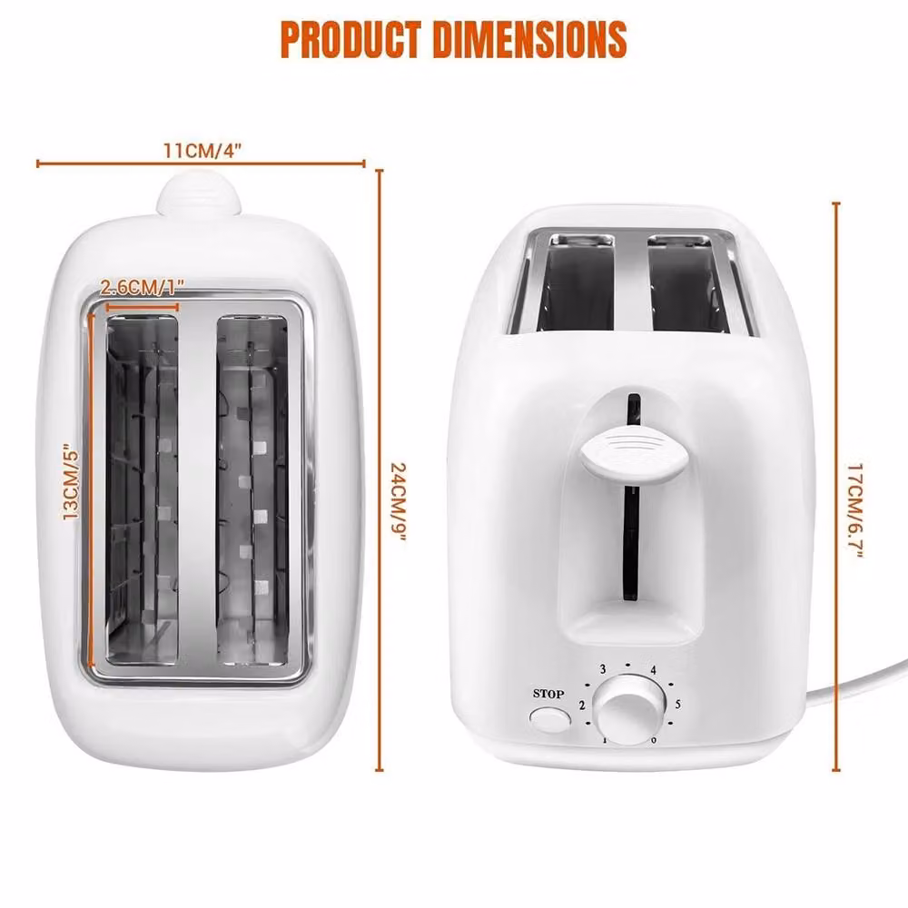 Nordara 2-Slice Toaster in White with 6 Toasting Modes and Extra-Wide Slots – 2