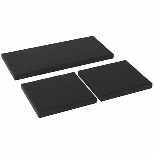 Outsunny Set of 3 Black Rectangular Rattan Garden Seat Cushion Pads with Removable Washable Polyester Covers