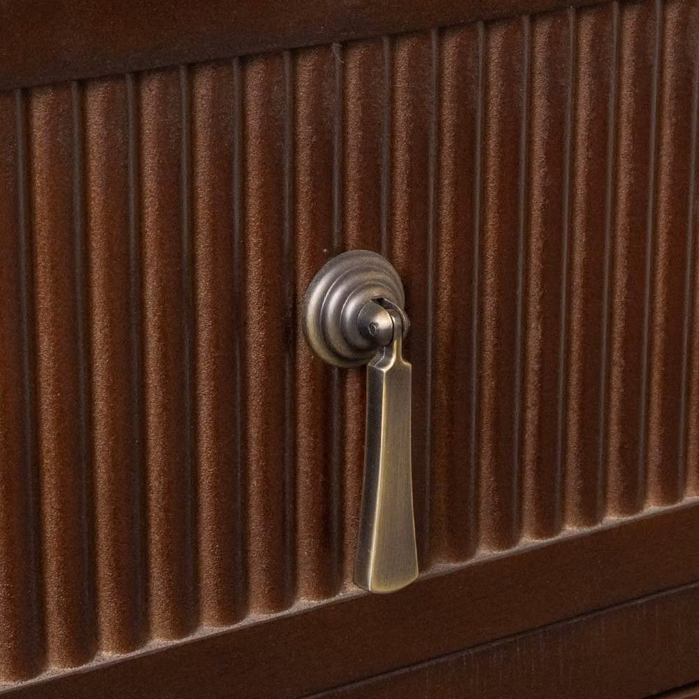 Melody Maison Georgian Range 3 Drawer Reeded Chest of Drawers in Dark Brown – 3