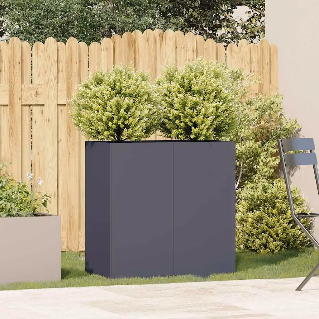 Berkfield Home Anthracite Steel Planter Tub, W/D/H: 80 x 40 x 80 cm – 2