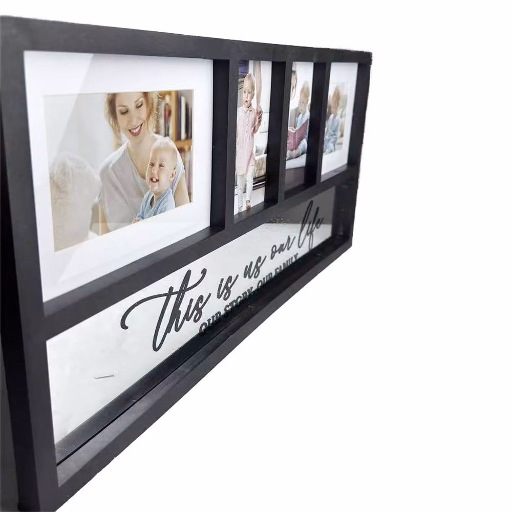 Voltico Large Black Minimalist Multi Photo Frame Collage for Wall Display – 3