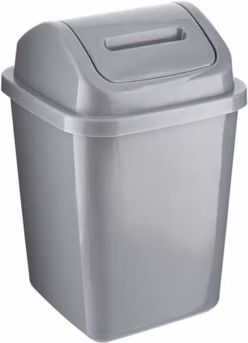 MantraRaj 5L Plastic Swing Top Bin in Grey