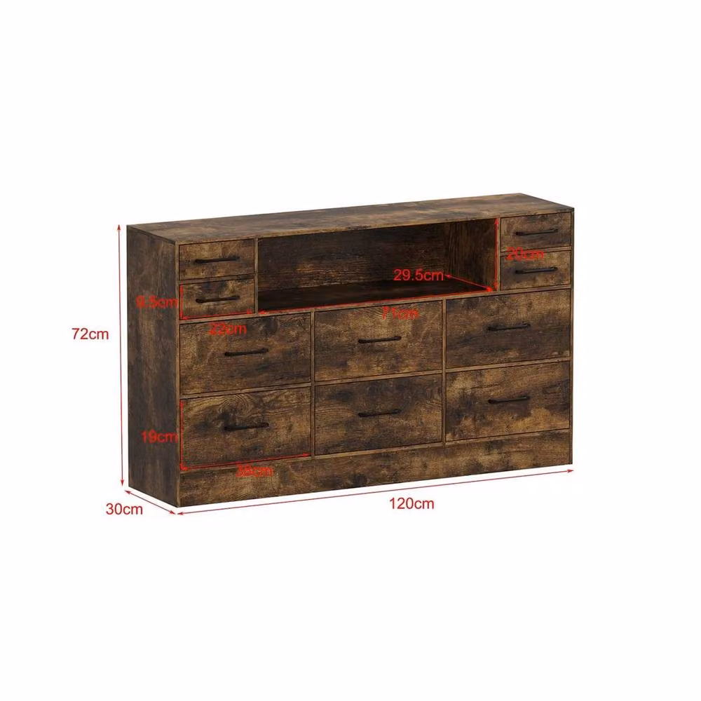 Kelvenix Modern Brown Chest of Drawers with Integrated LED Lighting W/D/H: 120 x 72 x 10 cm – 2