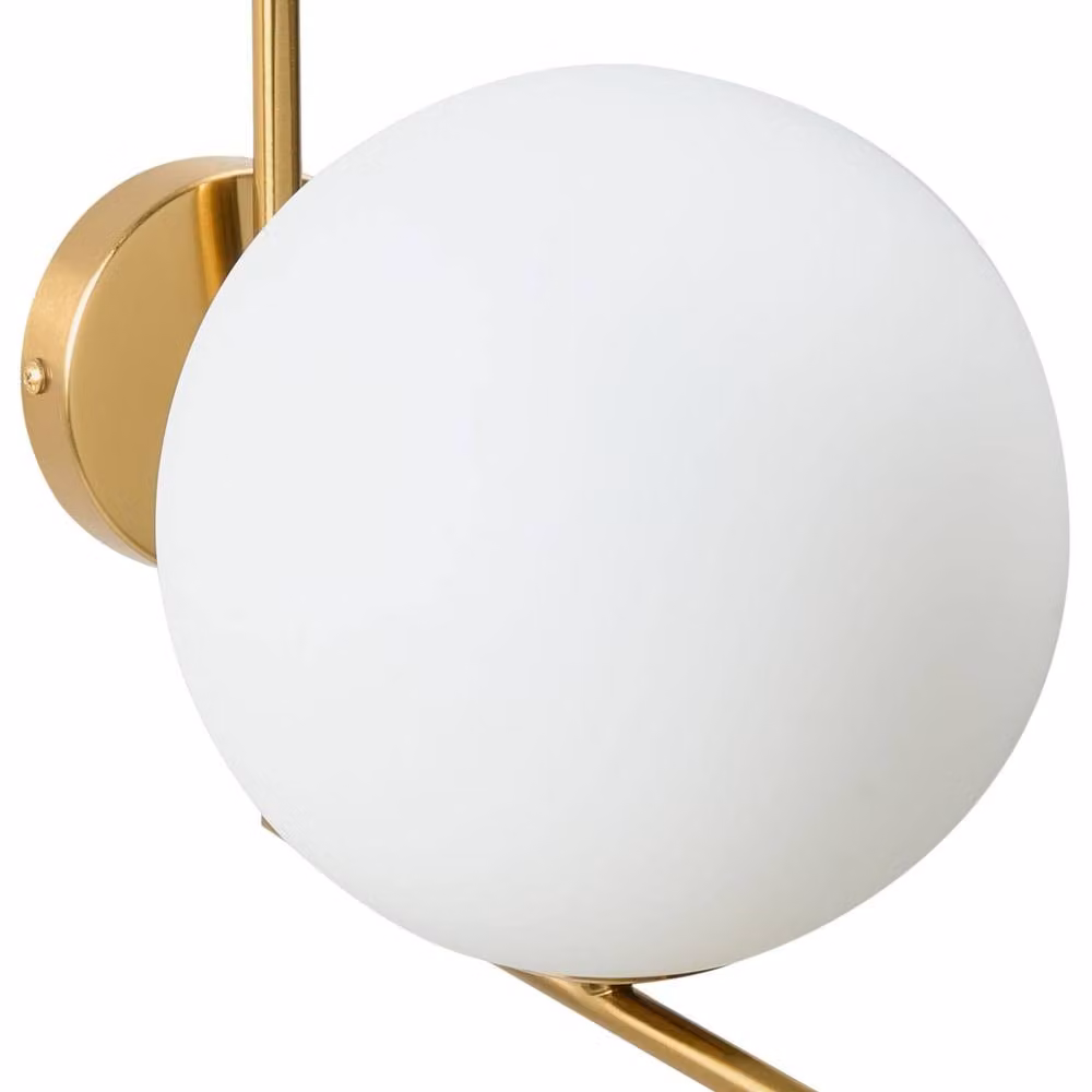 Wyld and Coco Gold Wall Lamp with Transparent Glass Sphere and Metal Base – 2