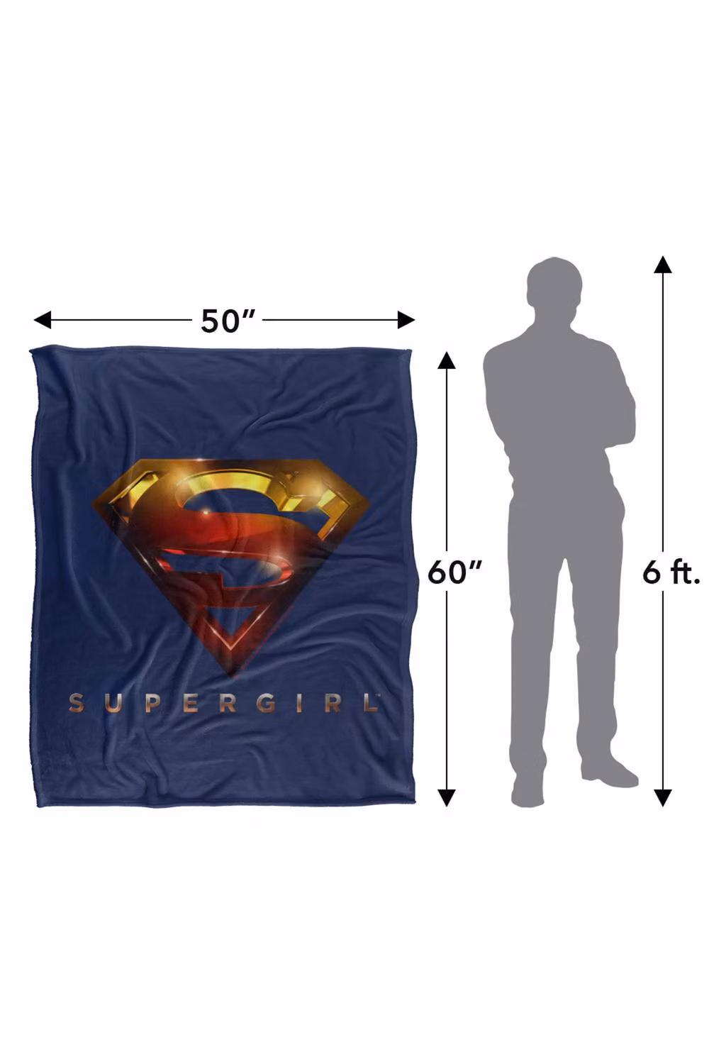 Warner Bros. Supergirl The TV Series Logo Glare Silky Touch Super Soft Fleece Throw Blanket, Multicolour – 7