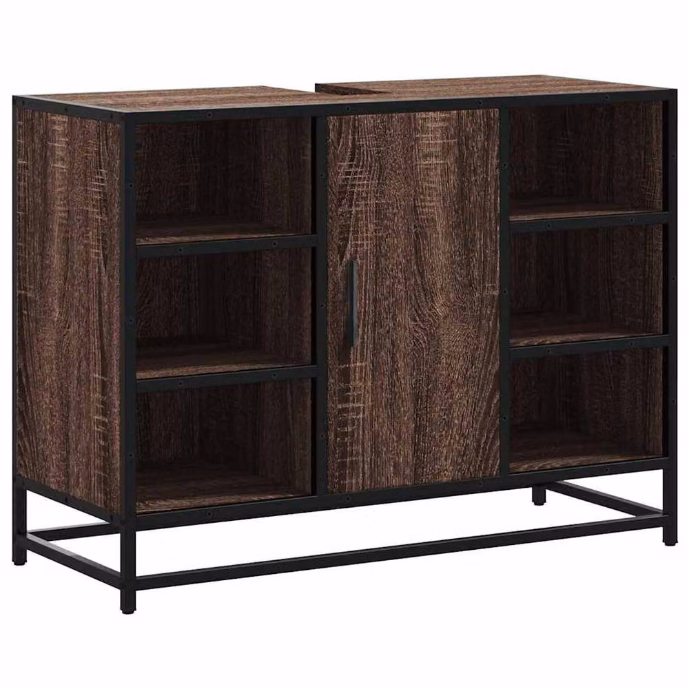 Berkfield Home Elegant Brown Oak Bathroom Sink Cabinet W/D/H: 80 x 33 x 60 cm – 3