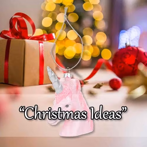 VFM e-Store Pink Glitter Unicorn Christmas Tree Ornament, H 13 cm x W 9 cm x D 4 cm – 5