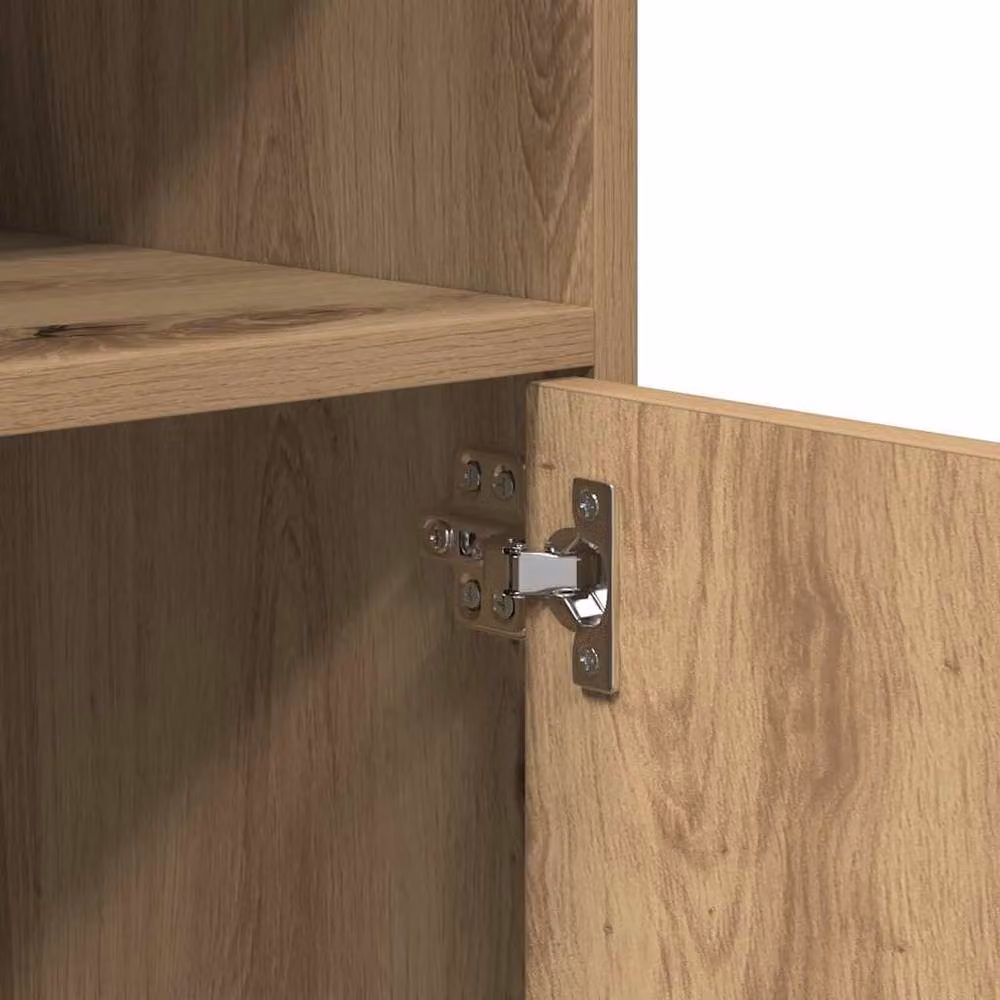 Berkfield Home Artisan Oak Rolling Cabinet in Brown, W: 60 cm, D: 48 cm, H: 81 cm – 4