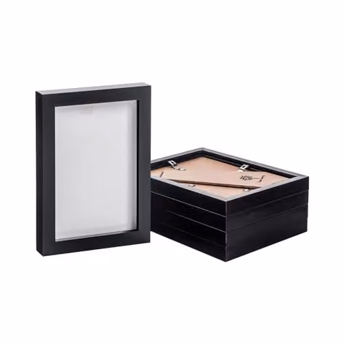Nicola Spring Pack of 5 Black Rectangular Photo Frames for Wall Mounting or Freestanding Display