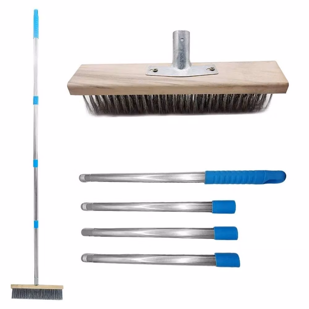 FLAVORA Grey Stiff Stainless Steel Wire Broom Brush – 2