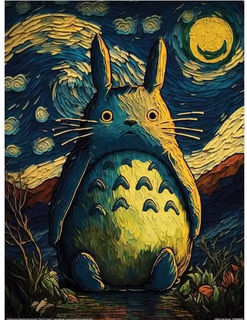 Ada Ingram Totoro Night Multicolour Paper Poster – 1