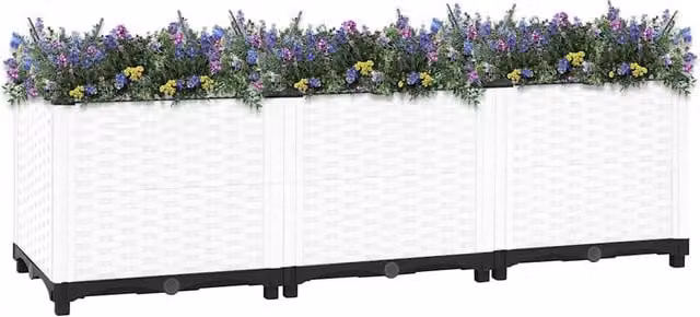 Berkfield Home White Polypropylene Raised Bed W/D/H: 120 x 40 x 38 cm