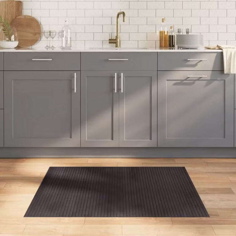 Berkfield Home Rectangular Bamboo and Polypropylene Rug in Brown, W: 80 cm x D: 100 cm